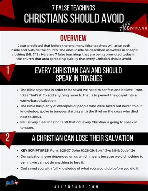 So now with all this said, you can see how all four of our. . List of false christian teachings